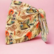 Resim pistore Kore Ve Japon Desenli Kısa Pareo Saten Iç Göstermez Kadın Plaj Elbisesi Yeni Sezon 