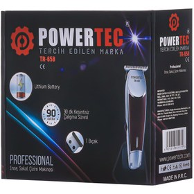 Resim POWERTEC TR-658 Şarjlı Tıraş Makinesi | Sakal, Ense, Saç Kesim – Profesyonel Seri 