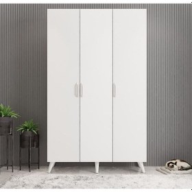 Resim Duke 3 Kapaklı Ayakkabılık Beyaz 105 Cm M1 