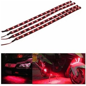 Resim Araç Alt Gövde Aydınlatması İçin 10 Adet Kırmızı Su Geçirmez Esnek Led Şerit 