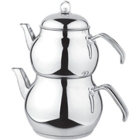 Resim Ecodem Kendinden Süzgeçli Çelik Çaydanlık Metal Kulp Orta Boy 