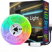 Resim QZYL RGB LED Şerit Işıkları Yatak Odası İçin - USB Güçlü, 5.0metre/10.06metre/15.24metre 3 Tuşlu Uzaktan Kumanda, Renk Değiştiren Ortam Aydınlatması TV Arka Işığı, Oda Dekoru, DIY Projeleri, Mutfak & Bar İçin 