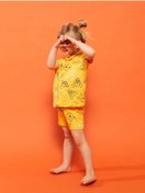 Resim LC Waikiki Polo Yaka Kısa Kollu Winnie The Pooh Baskılı Pamuklu Kız Bebek Pijama Takım 