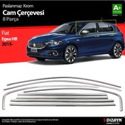 Resim S-Dizayn Fiat Egea Hb Krom Cam Çerçevesi 8 Prç. 2015 Üzeri 