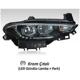 Resim Far Sag Fıat Egea 16&gt 20 Motorlu Led Krom Cıtalı Drl+park Ayfar 
