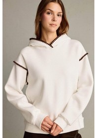 Resim Defacto Overshirt Fit Kapüşonlu Sweatshirt G3318ax25auer105 Ekru 