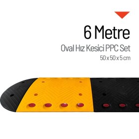 Resim İleri Trafik Oval Hız Kesici PPC, Kapaklı Yol Kasisi Set - 6 Metre 