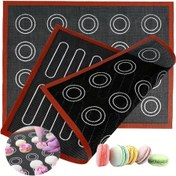 Resim 1/2 adet Çift Taraflı Silikon Macaron Fırın Matı - Yüksek Sıcaklık Dayanıklı, Fırın Matına Yapışmaz, Yuvarlak ve Kare, Kurabiye, Pastalar, Ekmek İçin Uygun - Temizlemesi Kolay Dayanıklı Mutfak Aksesuarları, Hamur Hazırlama Matı | Kolay Temiz Tasarım | Esnek Fırın Tepsisi 