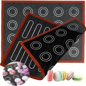 Resim 1/2 adet Çift Taraflı Silikon Macaron Fırın Matı - Yüksek Sıcaklık Dayanıklı, Fırın Matına Yapışmaz, Yuvarlak ve Kare, Kurabiye, Pastalar, Ekmek İçin Uygun - Temizlemesi Kolay Dayanıklı Mutfak Aksesuarları, Hamur Hazırlama Matı | Kolay Temiz Tasarım | Esnek Fırın Tepsisi 