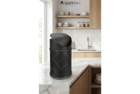 Resim Berta Hijyen Vintage Krem Sallanır Kapaklı Banyo ve Mutfak Çöp Kovası - Dekoratif Pratik Tasarım Çöp Kutusu 