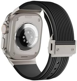 Resim PSR aksesuar (p306) Gri CNS- KRD-113 Spor Görünümlü Silikon Kordon-Gri Watch 44mm ile uyumlu 