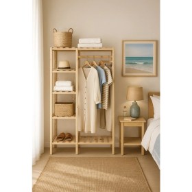 Resim Pinoxi Ahşap Açık Gardırop 30X100X160 cm 