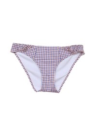 Resim Yargıcı Fırfır Detaylı Bikini Alt Pembe Ekose 