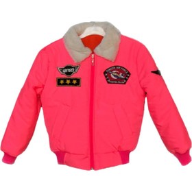 Resim CREWTURK Kız Çocuk Pilot MONTU Pembe Renkli Kürklü Mont 