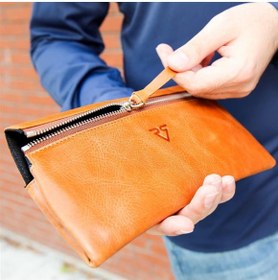 Resim Rich Smith Gerçek Deri Mini Clutch El Çantası Pullers 5530 Parlak Bulutlu Taba 