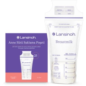 Resim Lansinoh Anne Sütü Saklama Poşeti 25 Adet 
