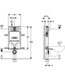 Resim Geberit Alpha Gömme Rezervuar - 8 Cm Kombifix Ayaklı 
