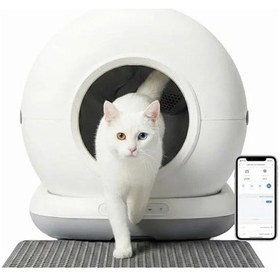 Resim 75lt Akıllı Kedi Tuvaleti, Uzaktan Kontrol Ve 45 Adet Çöp Torbası Açık Ahşap 
