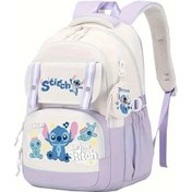Resim Honeybeeshop Disney Stitch Mor Sırt Çantası Büyük Kapasiteli Okul Laptop Çantası Kız Erkek Çocuk Diğer 