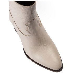 Resim Deery Hakiki Deri Bej Rengi Kadın Bot Bej (539861683) Bej 