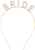 Resim Nessiworld Altın Gold Renk Bekarlığa Veda Kristal Taş Bride Tacı İthal 16x10 cm 