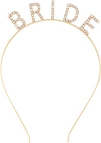 Resim Nessiworld Altın Gold Renk Bekarlığa Veda Kristal Taş Bride Tacı İthal 16x10 cm 