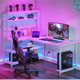 Resim faween 84020 140cm Oyuncu Masası Çalışma Masası Bilgisayar Masası Ders Laptop Beyaz 