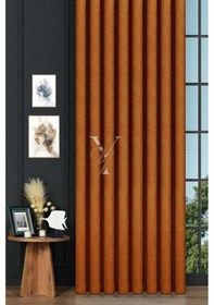 Resim Petek Fon Perde V-1020 Turuncu Turuncu 