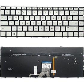 Resim HP Uyumlu L07275-001, L07275-141, L12735-001, L12735-141 Klavye Tuş Takımı Tuş Seti Led Işıklı Gri Türkçe 