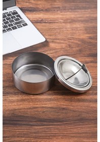 Resim 25 Adet Çelik 11,7cm Kafe Restaurant Kapaklı Yuvarlak Hazneli Kül Tablası Küllük 