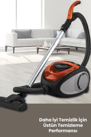 Resim GOLDMASTER Yıldız Siyah Çift Hepa Filtreli 2.5 Litre Geniş Hazneli Toz Torbasız Elektrikli Süpürge GM7535B 