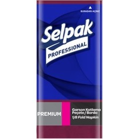 Resim Selpak Professional Garson Katlama Peçete Bordo 40 x 40 cm 50 'li 20 Paket 