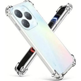 Resim Case World Tecno Spark 20 Pro Kapak Kamera Korumalı Airbag Antishock Köşe Korumalı Şeffaf Silikon Kılıf 