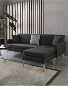 Resim Velura Home & Living Sona Köşe Takımı - Antrasit Keten Kumaş 