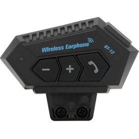 Resim ecocenter Motosiklet Bt-12 Bluetooth V4.2 Uyumlu Intercom Interkom Dinleme Ve Konuşma Özellikli Su Geçirmez 