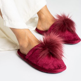Resim Mrt Shoes Kadın Tüylü Ponponlu Kışlık Ev Terliği 