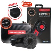 Resim Knmaster KN2300 Motosiklet Kask İnterkom Bluetooth Intercom Kulaklık Seti Siyah 