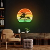 Resim Tropikal Ağaç Baskılı - Neon Tabela 