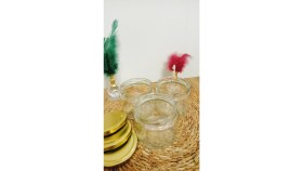 Resim Küçük Işıklar 6'lı Magnolia Kavanozu Magnolya Puding Renkli Kapaklı Tatlı Cup Kase Seti 330 cc 