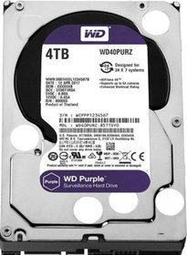 Resim WD Purple 3.5 4TB 64Mb Sata 3 6Gb/s 7/24 WD40PURZ 