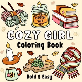 Resim 1 Cozy Girl Renkli Kitap - 24 Sayfa, Kalın ve Yükseltilmiş, Stres Giderici ve Hafızayı Artırıcı Yetişkin Renkli Kitap, Sonbahar ve Sonbahar Temaları ile, Aile Toplantıları ve Tatiller için Mükemmel, Şenlikli Hediye Fikri, Tatil Renkli Kitap | Sonbahar Tasarımı | Detaylı Çizim, Yetişkin Renkli Kitap 