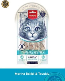 Resim Wanpy Hairball Control Morina Balığı-tavuk Kedi Krema Ödülü 5x14gr 