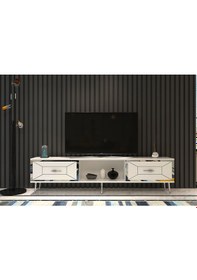 Resim Arnoct Tv Sehpası Beyaz-gümüş 