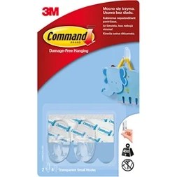 Resim Matmel 17092CLR-CEE Command Küçük Boy Şeffaf Askı (4 Adet) 