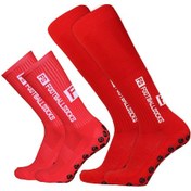 Resim Youmex Kırmızı Futbol Çorap Seti - 2 Adet Bilek Ve 2 Adet Diz Boyu, 39-46 Numara, Chinlon & Spandex Kırmızı 