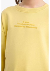 Resim Defacto 29 Ekim Cumhuriyet Bayramı Relax Fıt Bisiklet Yaka Baskılı Sweatshirt Kız Çocuk E6782a826spyl115 Sarı-yl115 