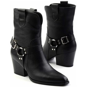 Resim Siyah Hakiki Deri Kadın Bot & Bootie K02828336503 Siyah 