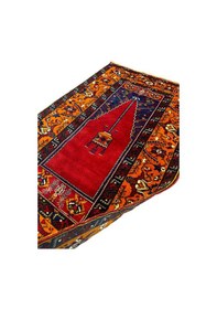 Resim El Dokuma Antika Kolleksiyonluk Seccade 125x210 Büyük Namazlık Kırmızı 