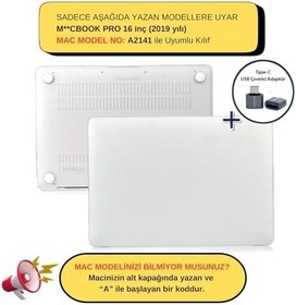 Resim McStorey MacBook Pro 16 Touch Bar Uyumlu Sert Kapak Hardcase Mat Yüzey İnce Hafif Darbe Çizilme Koruma A2141 Şeffaf 