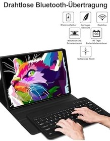 Resim M.TK moveteck Samsung Galaxy Tab S7 Fe S8 Plus Uyumlu 12.4inç Klavyeli Kılıfı Kalem Bölmeli Bluetooth Q Kılıf T970, mavi, Tek Ebat, s7fe-klaveye-mavi 